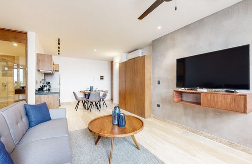 Gonzalo Guerrero Condo | Modern studio with roof lounge, pool, firepit & partial AC - walk to bars/dining
