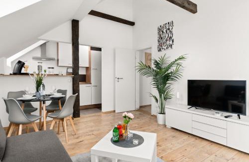 Bachviertel Apartment | MOLA Apartments-Charmante Ferienwohnung im Herdecke Zentrum für 3 Personen-große Dachterrasse-Grill-Gratis Parken-WLAN