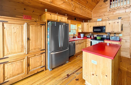 Zirconia House | Mtn-view home close to parks with private sauna, decks, wood stove, grill, W/D