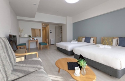 Tennoji Hotel | Nonsmoking 2 double beds Standard plan Gourme/Osaka Ōsaka