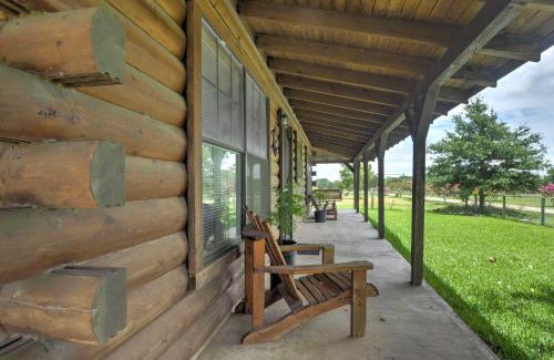 Carmine House | On Farm Rustic Carmine Log Cabin with Porch!