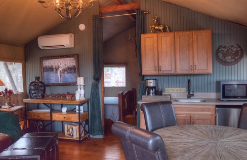 Dadeville Cabin | One Bedroom Glamp, Deck, Patio, Hot Tub at The Destination Resort