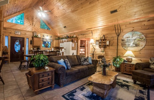 Branson Cedars Cabin | Overlooking pool & playground, walking distance to Thunder Ridge Arena.