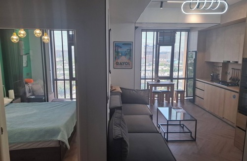 Bishkek Apartment | Panoramic Mountain-View Studio – Brand New