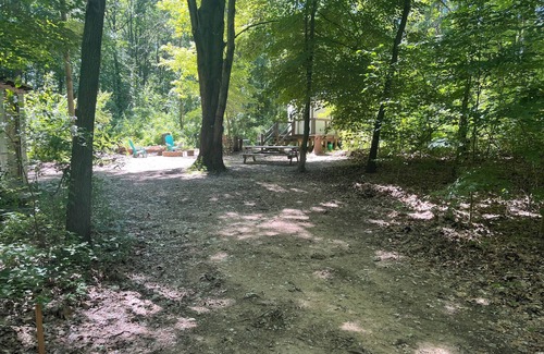 Grass Lake RV Rental | Peaceful Yurt in Waterloo Rec Area. 1.5 miles from Portage Lake Park/Beach.