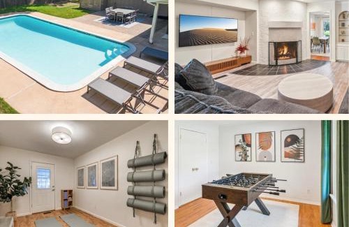 South Tulsa House | Pool Game Room Fireplace Single Story