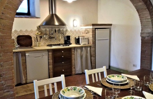 San Giovanni d'Asso House | Private Villa with WIFI, private pool, A/C, TV, patio, panoramic view, parking, close to Montalcino