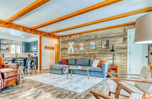 Three Rivers House | Quaint, riverfront home with woodstove, patio, deck, board games & washer/dryer