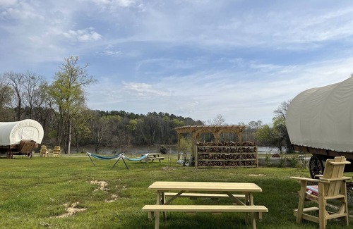 Lillington House | River-Front Wagon Glamping- The Dogwood