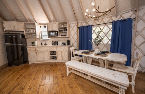 Bandera Cabin | River Yurt Village/Medina River/Hot Tub/Close to Town/Blue Jay