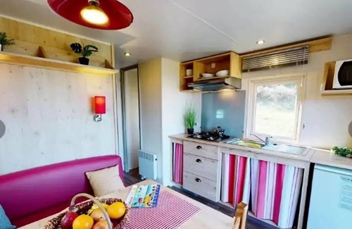 Aiguines Cabin | Roulotte mit Seeblick - 20,40m2 - 2 Schlafzimmer (2 Erwachsene + 2 Kinder) 4 Personen