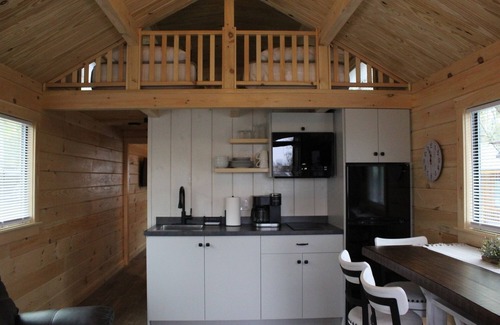 Gaines Cabin | Route 6 Campground presents: Tiny home | One Bedroom with loft