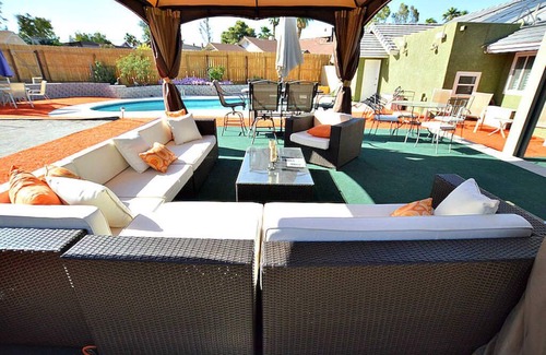 Las Vegas House | Sand Volleyball And Orange Turf.This Is Vegas!