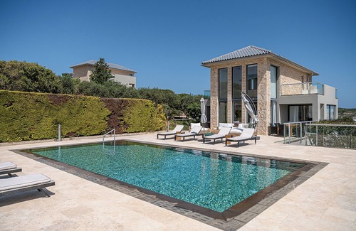 Tersanas Villa | SeaCrete Seaview Mediterranean luxury Villa privet swimming pool, tennis