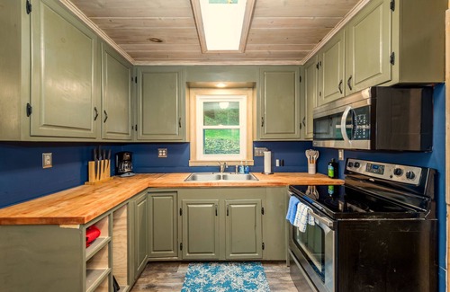 Gerton House | Serene Mountain Cabin with Hot Tub near Asheville