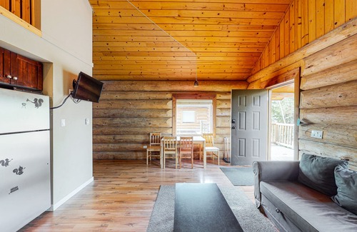 Lac Le Jeune Cabin | Side-by-side cabins with decks, 2 full kitchens, and free internet