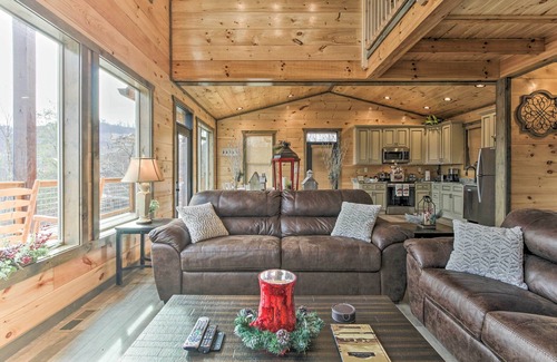 Chalet Village North Cabin | Smoky Mountain Hideaway w/Hot Tub, Deck & Views!