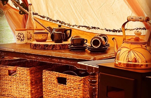 Plastow Green RV Rental | Spacious and cosy 6 meter themed Jungle Bell Tent