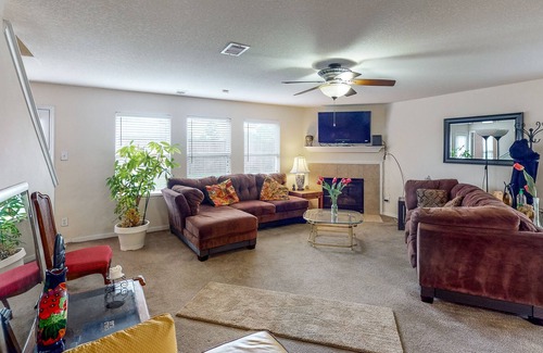 College Park House | Spacious Home on Corner Lot with Gas Fireplace & Big Fenced Yard