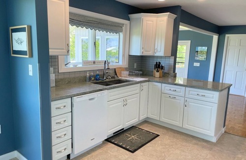 Searsport House | Spacious Oceanfront Home with Private Beach on Penobscot Bay