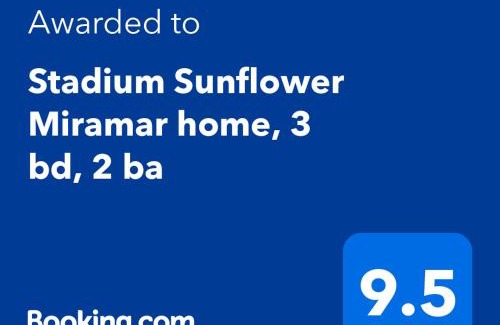 Miramar House | Stadium Sunflower Miramar home, 3 bd, 2 ba