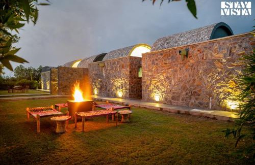 Rajawas Villa | StayVista at The Stone Age Home with Pool, Lawn, BBQ & Bonfire