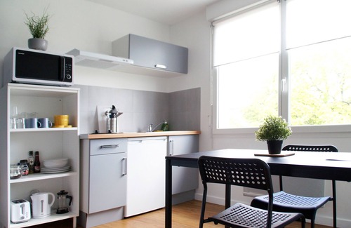 La Roche-sur-Yon Apartment | Studio-Comfort-Private Bathroom-Garden View