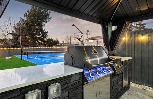 Sunset Heights House | The BYU Fan House: sports court, game room, hot tub, fire pits, sleep 28, fun!