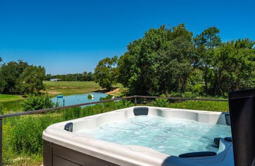 Hot Springs House | The June Hot tub with king beds on 2 acres