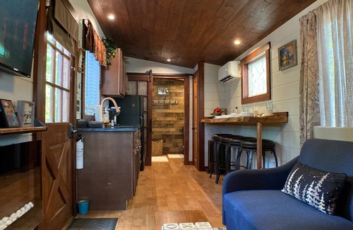 Lochmere Cabin | Tiny Pine Lakefront Cabin with Dock, Fire Pit & BBQ