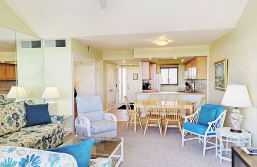 North Litchfield Beach Condo | Top Floor Condo Across from Beach Access, Balcony, Pool, Grill Area, Elevator