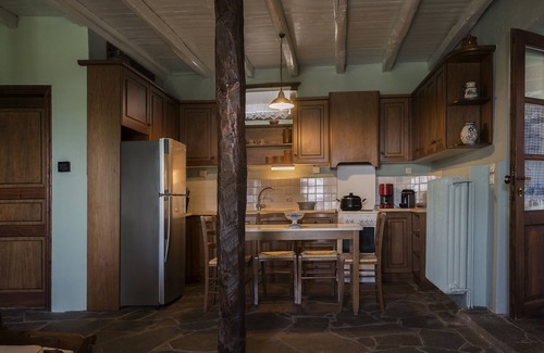 Parthenonas Cottage | Traditional, stonebuilt, 1930s, renovated cottage with sunset, sea view.