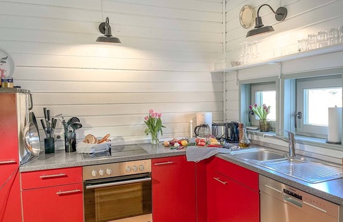 Luckow House | traumHaff®Romance of the boatswains with fireplace, private NORDICSPA, fireplace