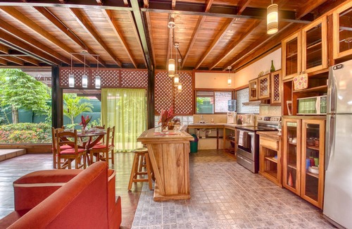 Cahuita House | Unique Glass-Fronted Property, Ocean and Mountain Views, Pool.