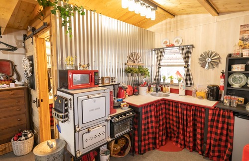Sweetwater Cottage | Unique Tiny House with Queen Bed and Hot Tub in country setting.