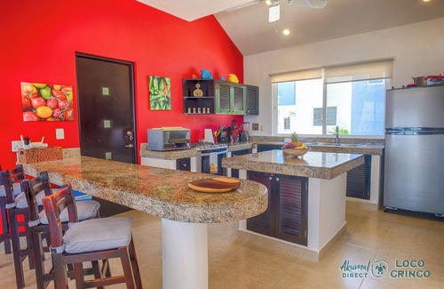 Akumal Villa | Vibrant and colorful ocean side villa with pool, AC and much more!