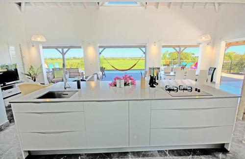 Saint-Francois Villa | Villa an kann la' large heated balneotherapy pool in a pretty tropical garden
