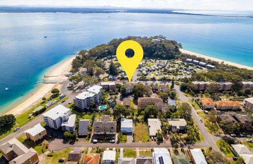 Nelson Bay Apartment | Villa Ellisa, 1 10 Columbia Cl -ground floor unit with beautiful water views & across from the water
