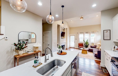 North Nashville House | Vintage-styled home with enclosed yard, fireplace, & bohemian fixtures - dogs ok