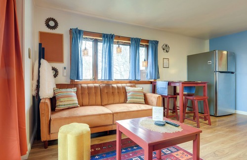 Vernon Apartment | Walk to Trails: Artsy Mtn-View Getaway in Vernon!