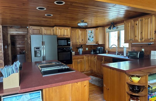 Prospect Harbor House | Waterfront Acadia Schoodic Downeast Log Home with 650 feet of shoreline