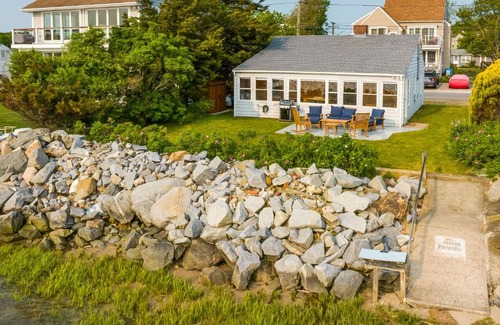 Clinton House | Waterfront Cottage with Sunroom and Patio and Grill