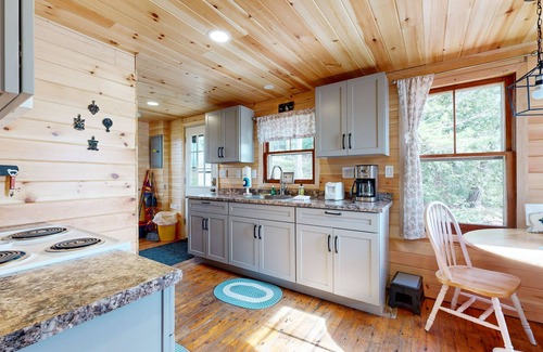 South China Cabin | Waterfront, dog-friendly cabin on China Lake with dock, canoe & firepit