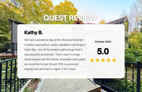 Sister Bay House | Wooded Wonder - Modern Home with Hot Tub, Games & Best Location