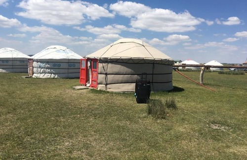 Plain Blue Banner Other | Xanadu yurts