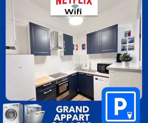016 CHIC & COSY GRAND APPART MODERNE 65m2 HYPERCENTRE WIFI SMART TV NETFLIX
