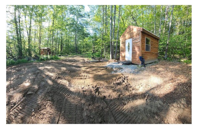 1 of 2 Enchanting 1 room cabins in Shapleigh, ME located on sloaping forest land