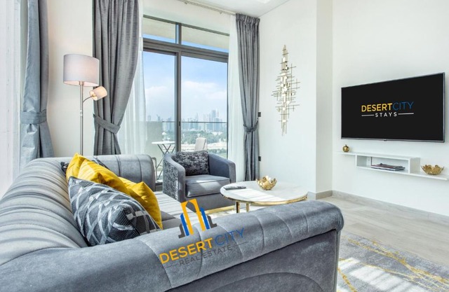 2 Bed in Azzizi Farhad with Burj Khalifa view by Desert City Stays