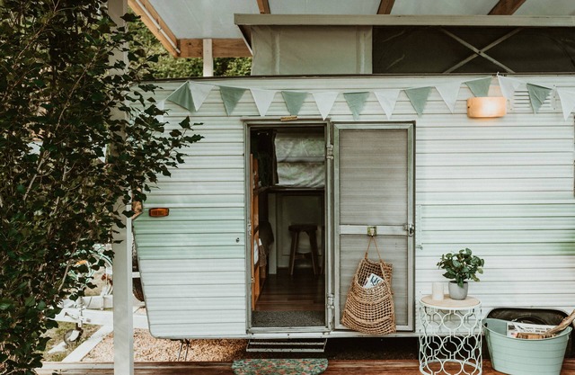 A chic vintage caravan in an idyllic setting.nPure escapism in the Hills.