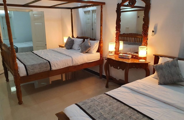 A unique villa with mesmerizing wooden antique furniture with a unique beauty.